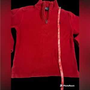 Polo Ralph Lauren pullover half zip red sweater boys M 10-12 holiday Christmas